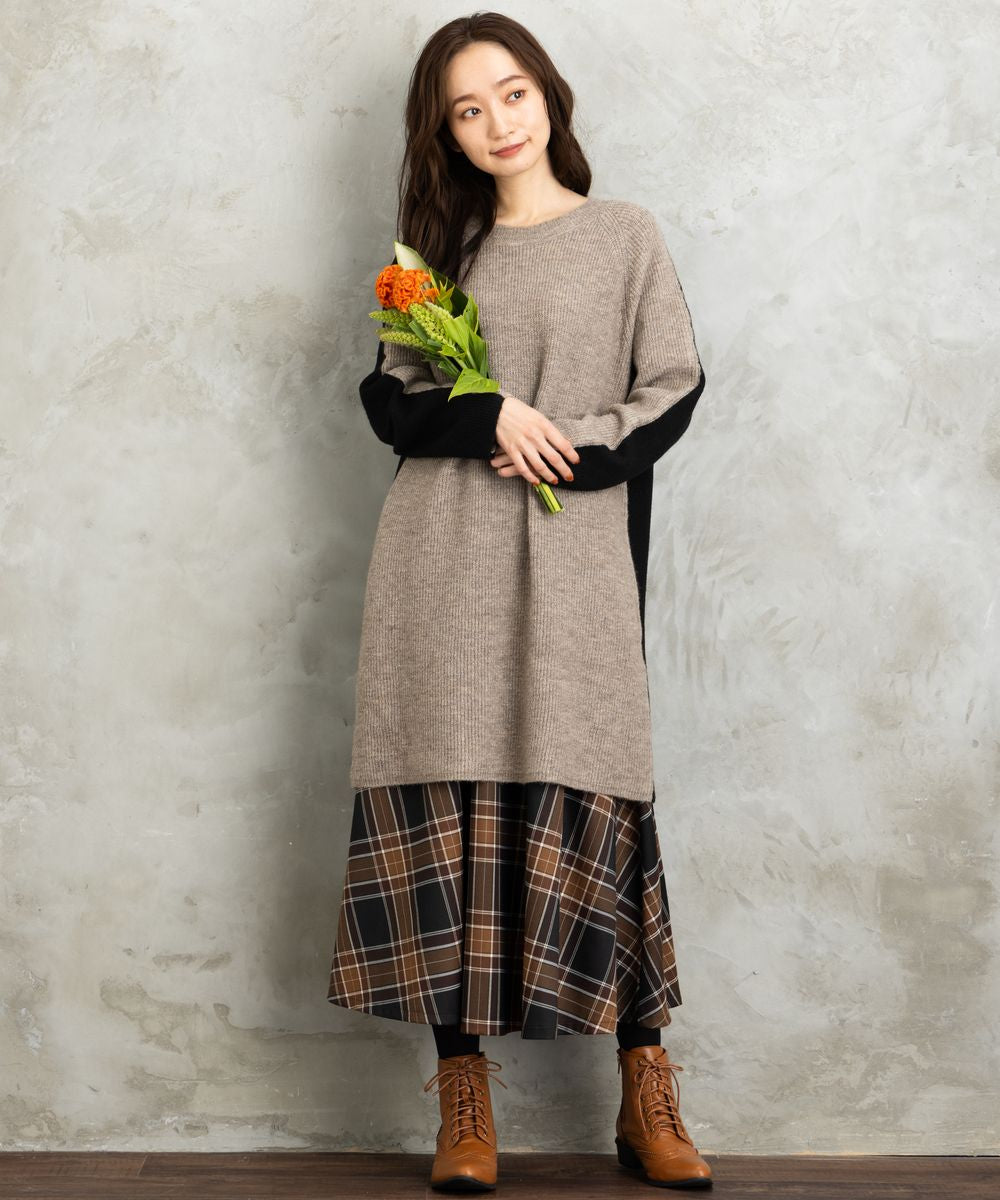 FONTLAB 2WAYバイカラーニットチュニック