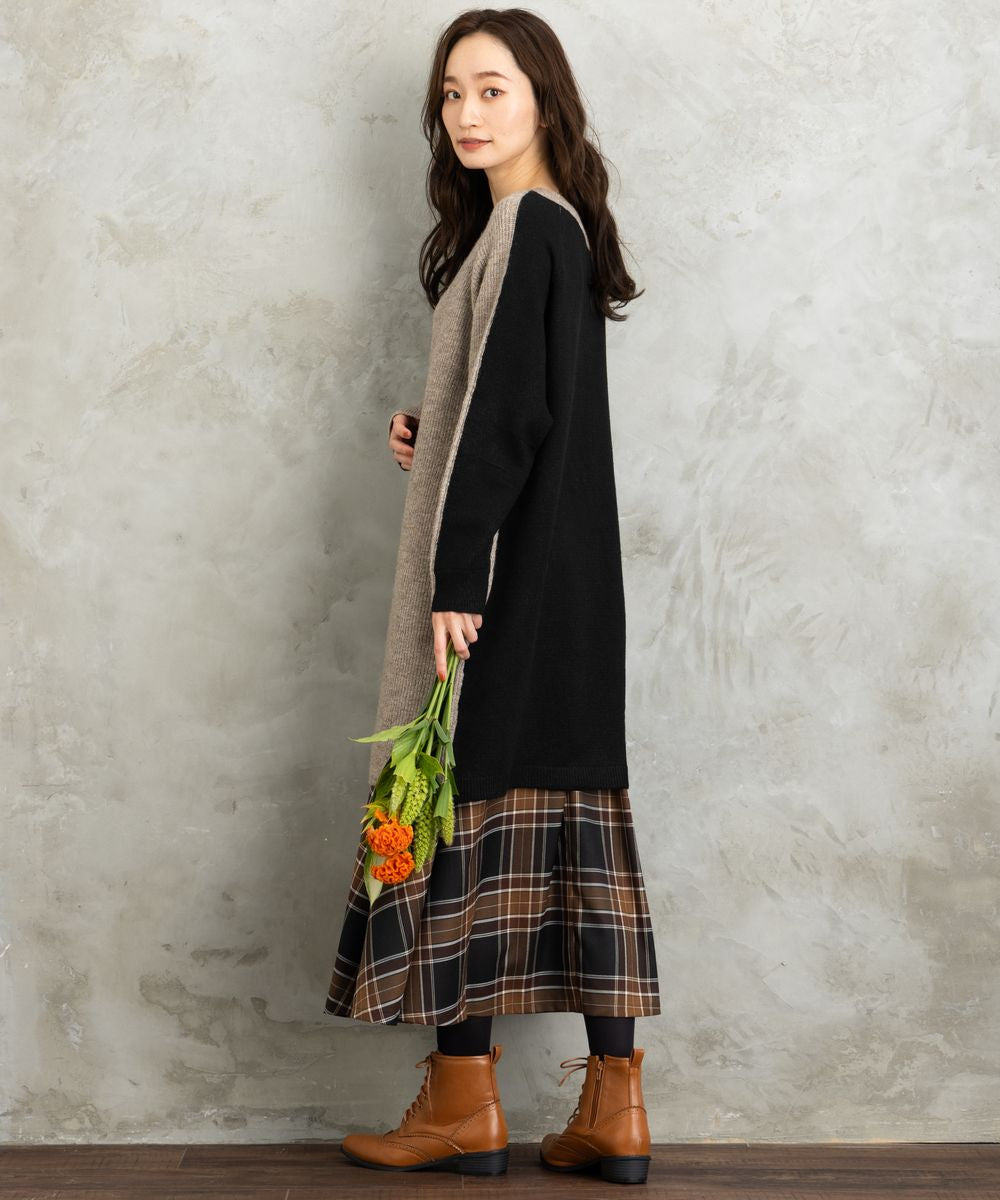 FONTLAB 2WAYバイカラーニットチュニック