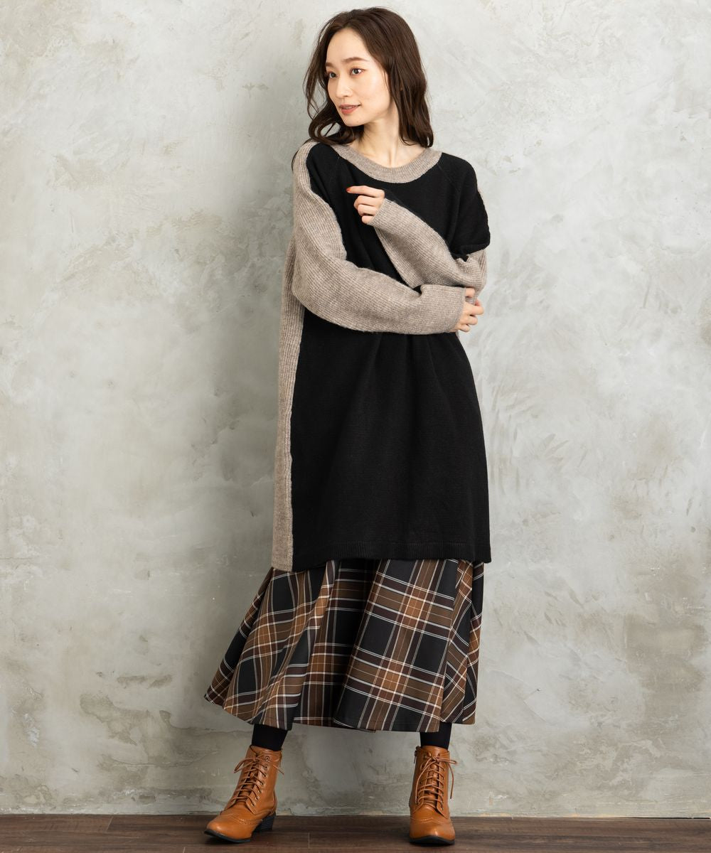 FONTLAB 2WAYバイカラーニットチュニック