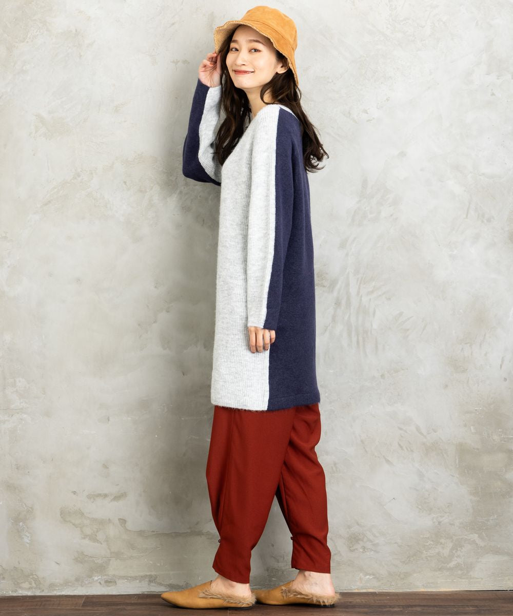 FONTLAB 2WAYバイカラーニットチュニック