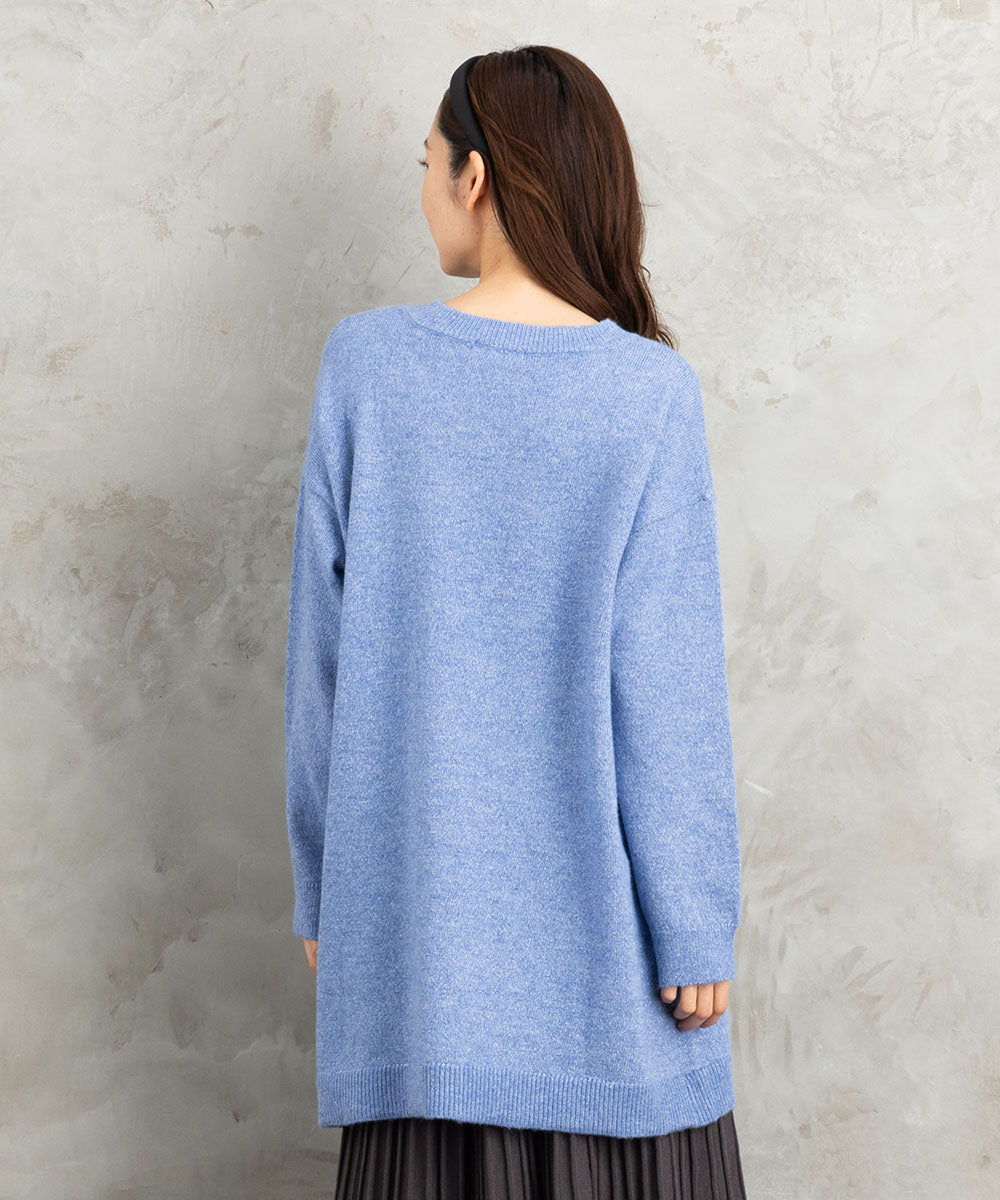 FONTLAB Vネックラメニットチュニック