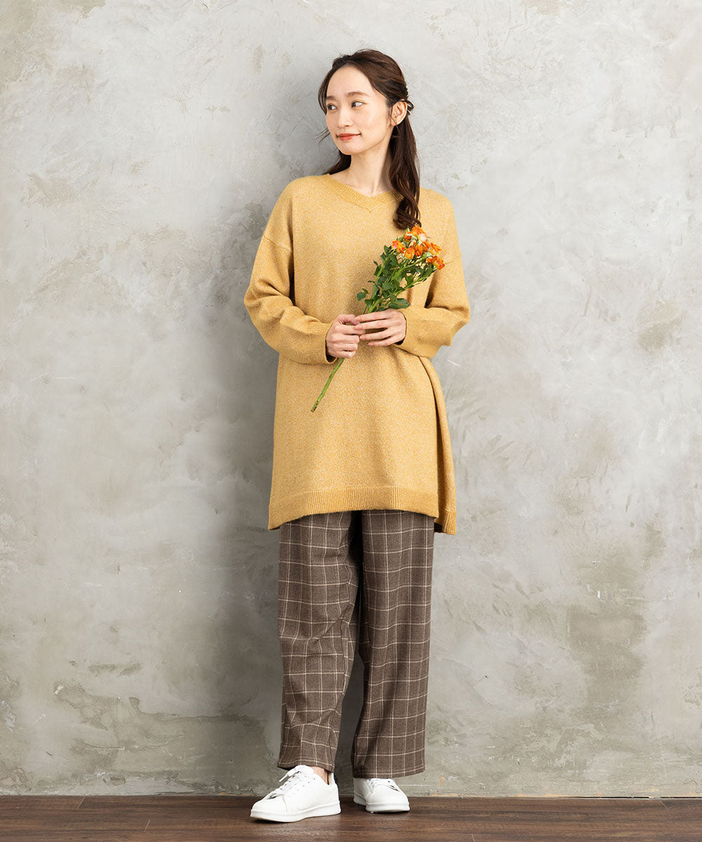 FONTLAB Vネックラメニットチュニック