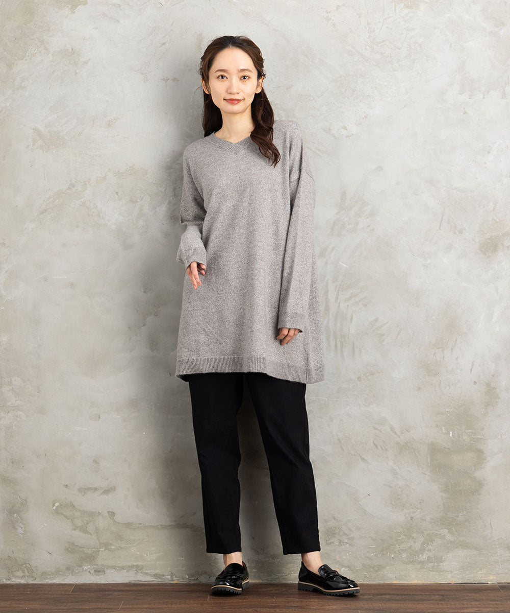 FONTLAB Vネックラメニットチュニック