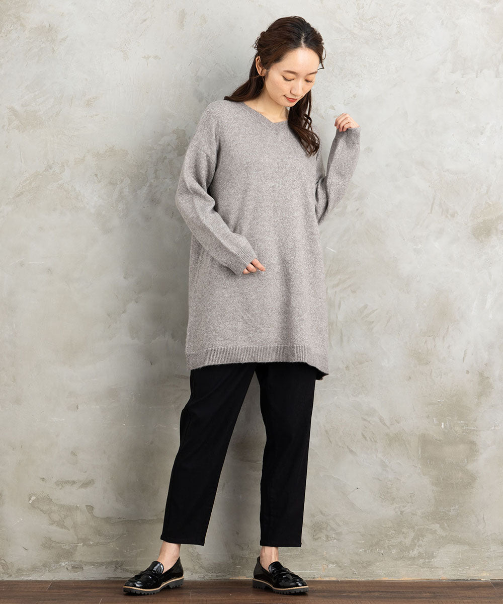 FONTLAB Vネックラメニットチュニック