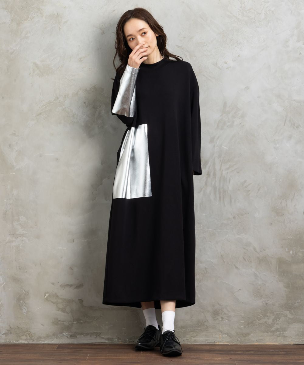 21号(6L～) MAT FASHION 箔プリントダンボールワンピース