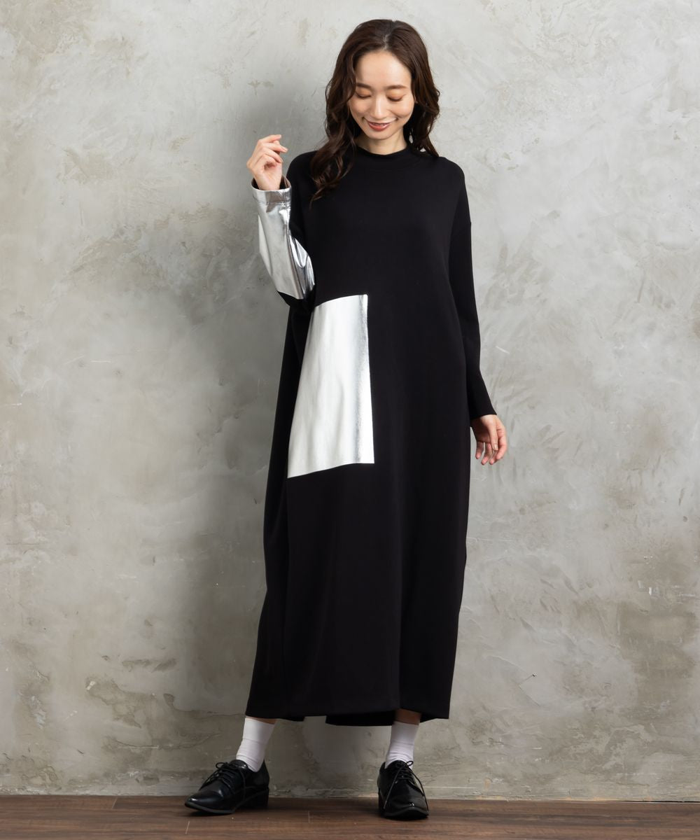 21号(6L～) MAT FASHION 箔プリントダンボールワンピース