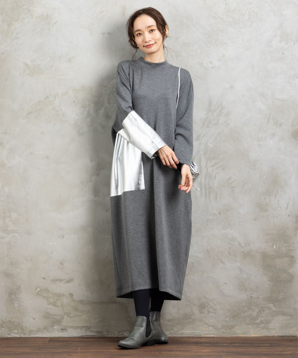 21号(6L～) MAT FASHION 箔プリントダンボールワンピース