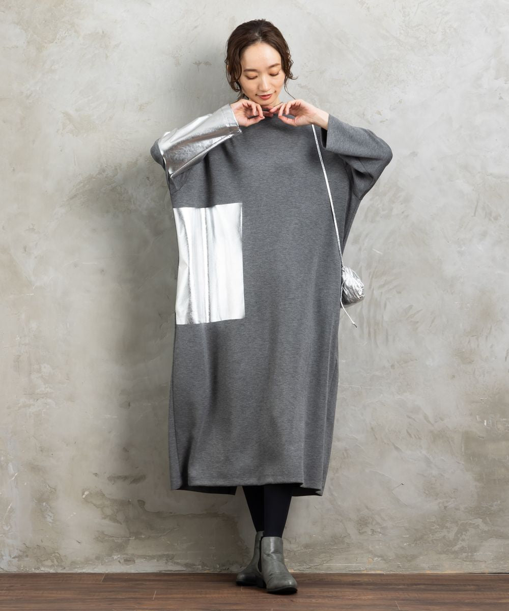 21号(6L～) MAT FASHION 箔プリントダンボールワンピース