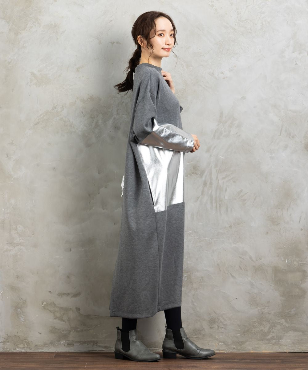 21号(6L～) MAT FASHION 箔プリントダンボールワンピース