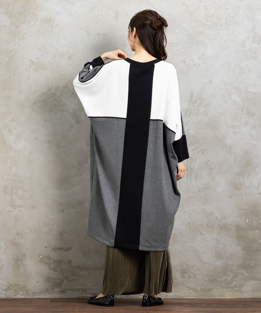 21号(6L～) MAT FASHION カラーブロッキングワンピース