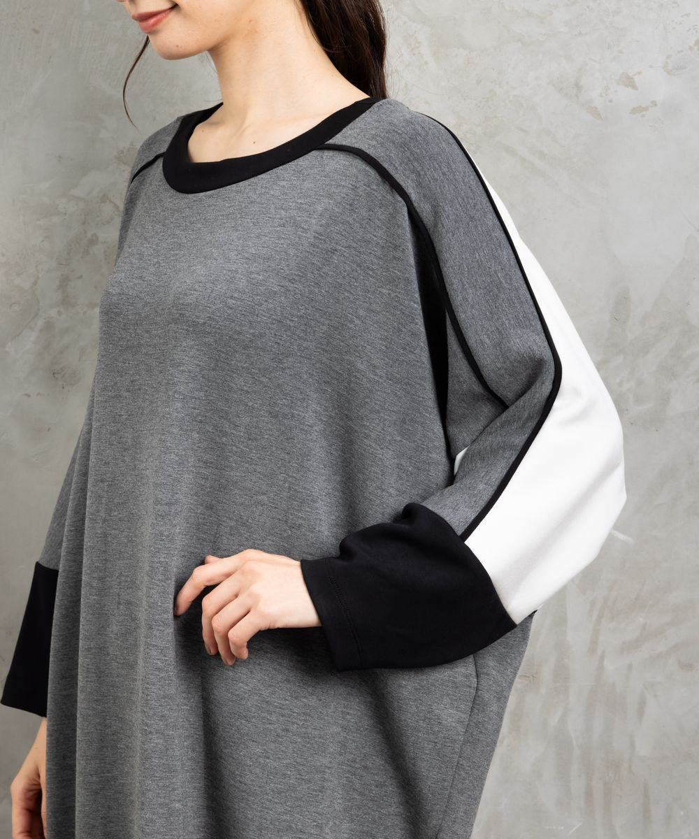 21号(6L～) MAT FASHION カラーブロッキングワンピース