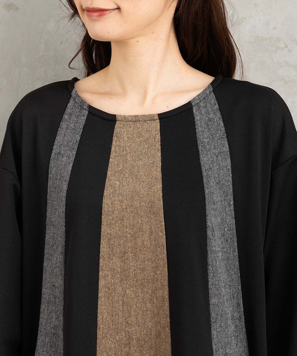 FONTLAB ツイードコンビカットチュニック