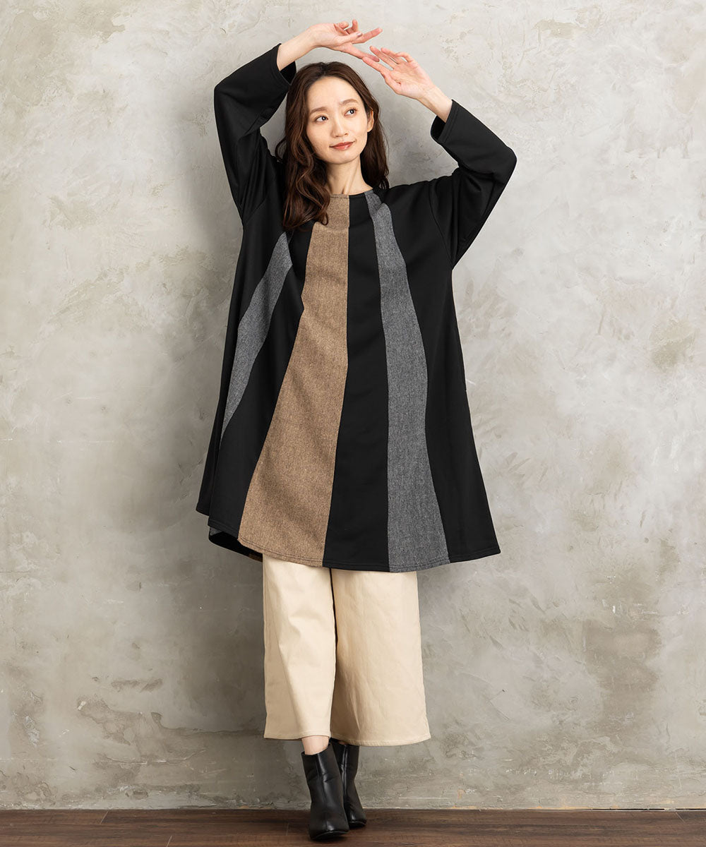 FONTLAB ツイードコンビカットチュニック