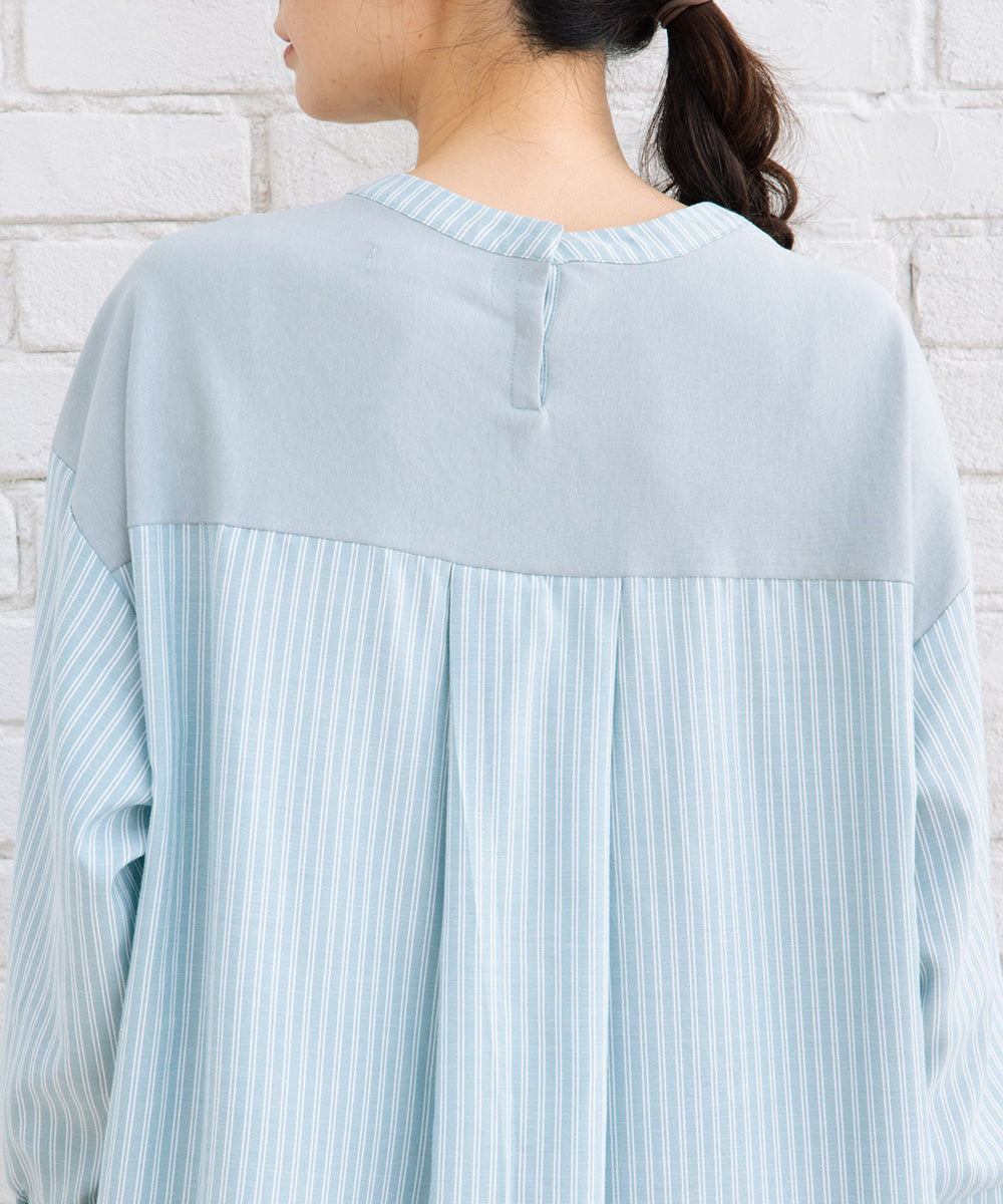 FONTLAB ストライプコンビポンチワンピース