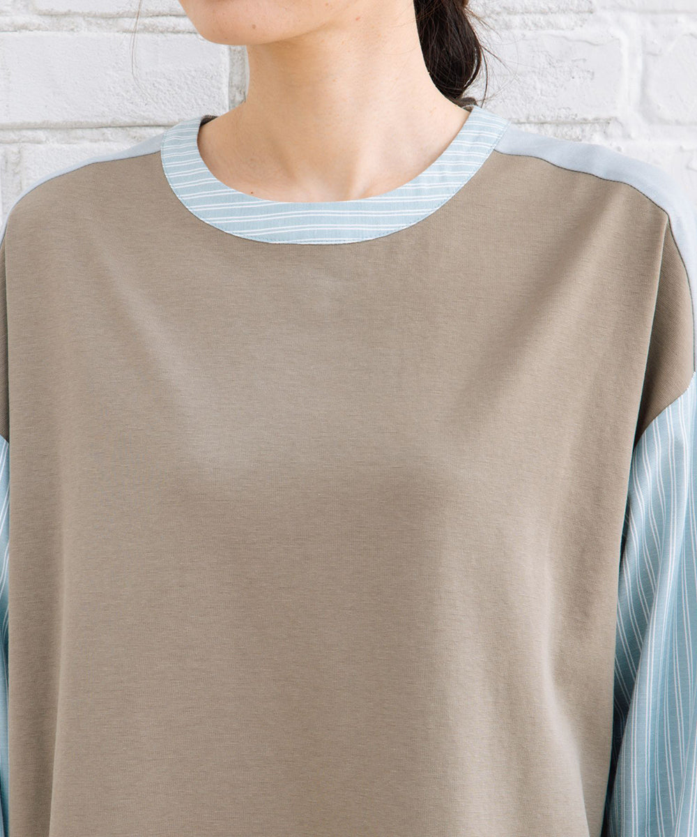 FONTLAB ストライプコンビポンチワンピース