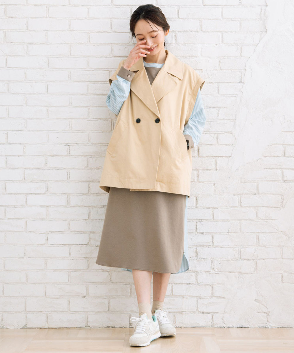 21号(6L～) FONTLAB ストライプコンビポンチワンピース