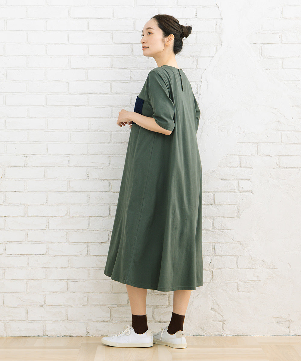 FONTLAB ライトデニムドッキングワンピース