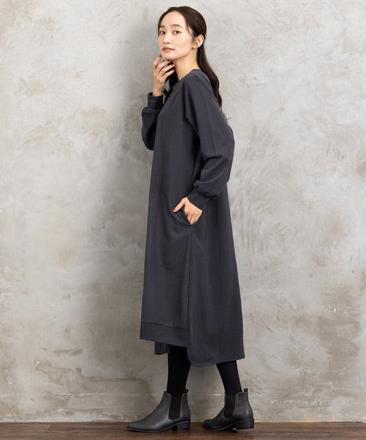 21号(6L～) FONTLAB 異素材コンビアシメワンピース