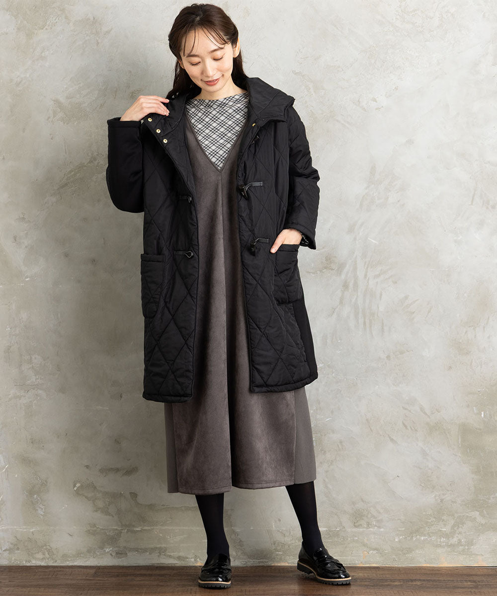 21号(6L～) FONTLAB マシュマロスウェードVネックジャンパースカート