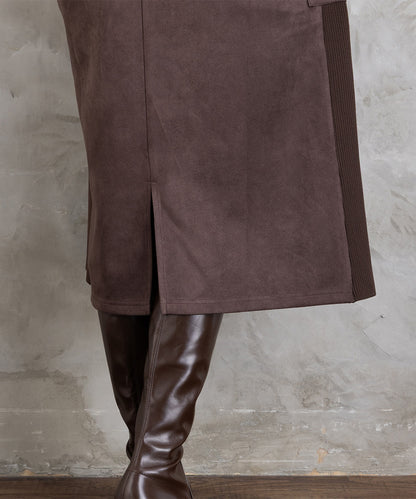 21号(6L～) FONTLAB マシュマロスウェードVネックジャンパースカート