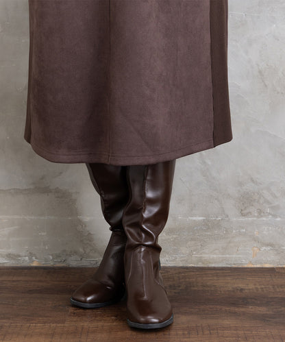 FONTLAB マシュマロスウェードVネックジャンパースカート