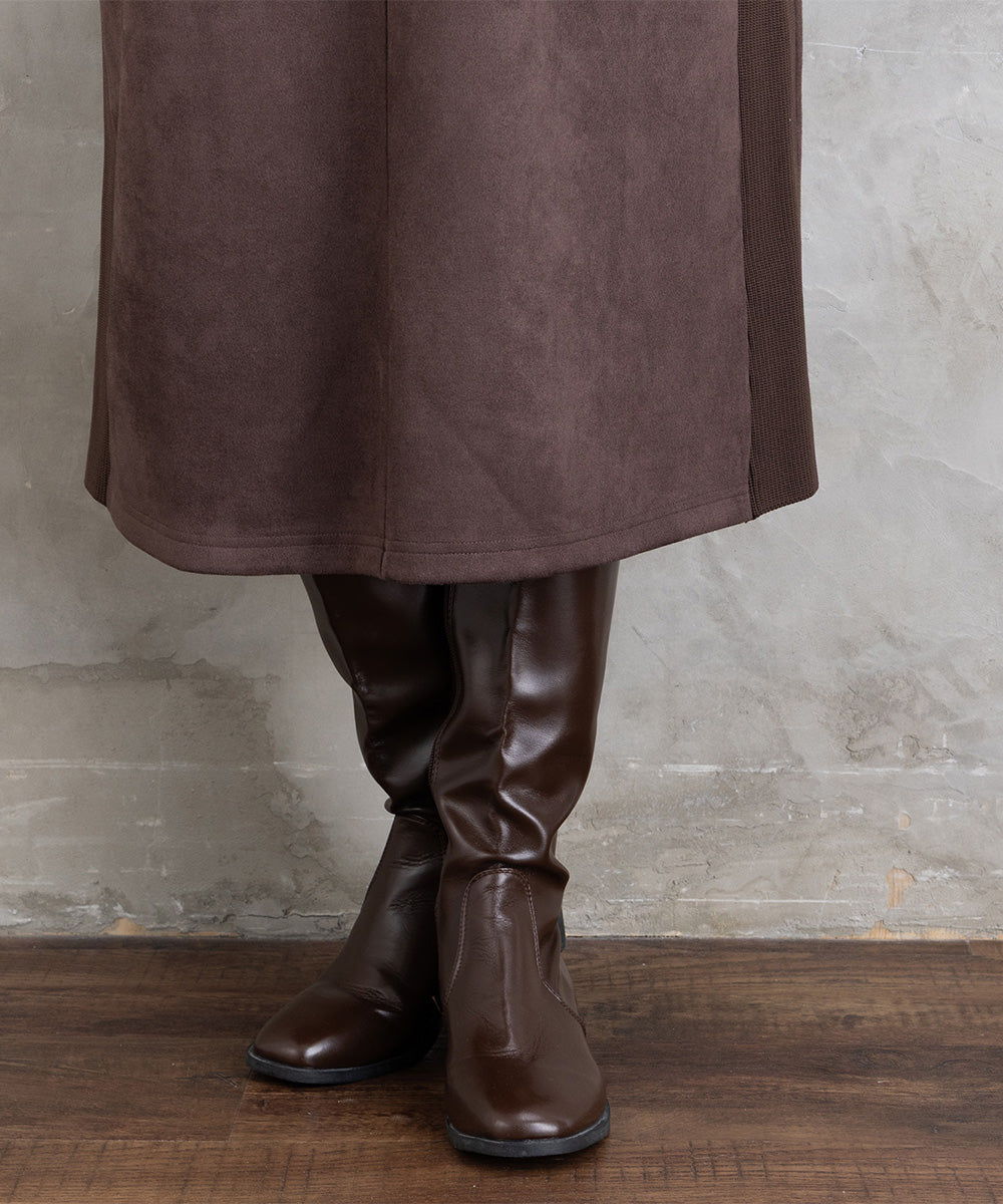 21号(6L～) FONTLAB マシュマロスウェードVネックジャンパースカート