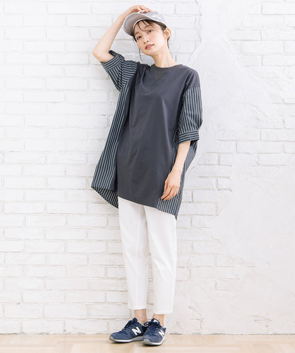 FONTLAB ストライプコンビシルケットチュニック
