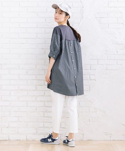 FONTLAB ストライプコンビシルケットチュニック