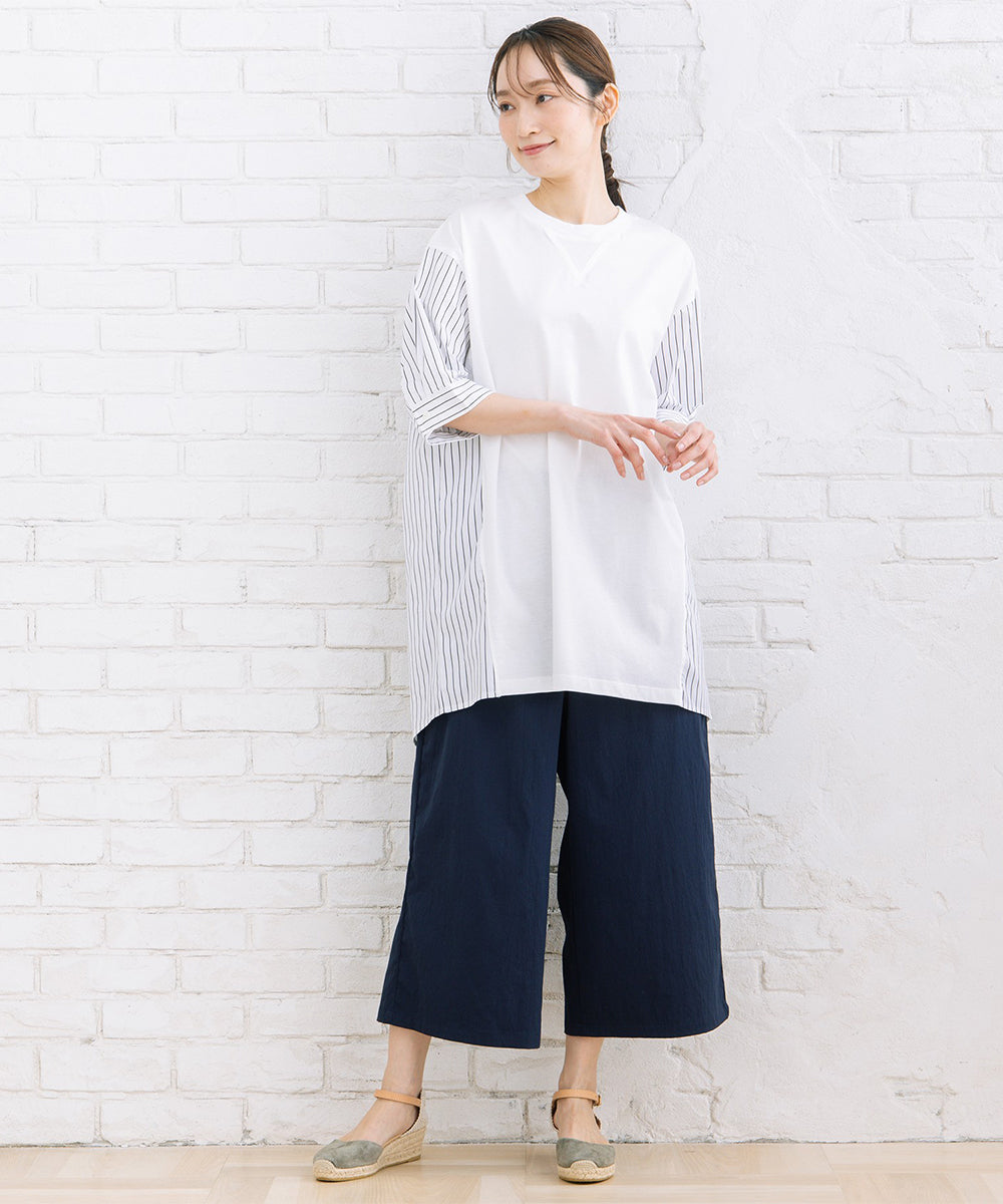 FONTLAB ストライプコンビシルケットチュニック
