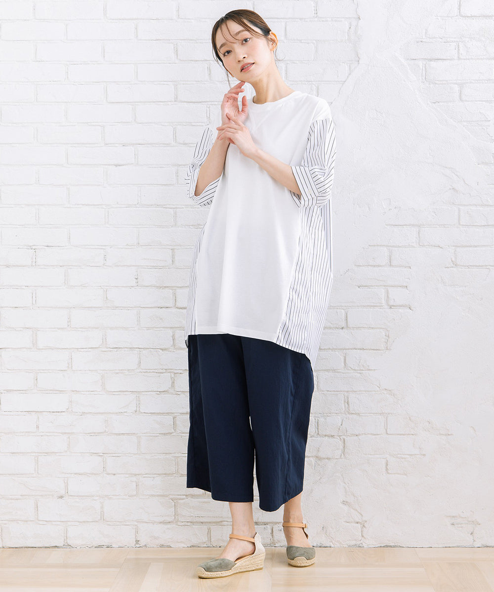 FONTLAB ストライプコンビシルケットチュニック