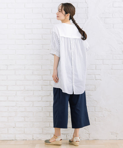 FONTLAB ストライプコンビシルケットチュニック