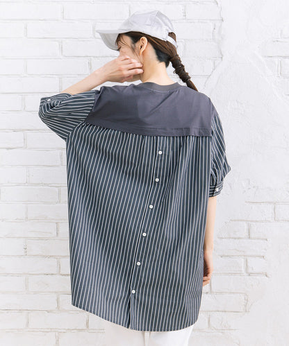 FONTLAB ストライプコンビシルケットチュニック