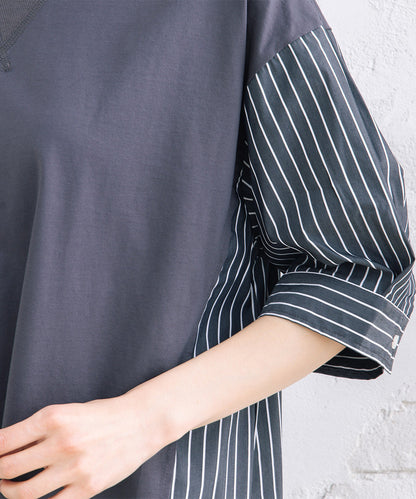 FONTLAB ストライプコンビシルケットチュニック