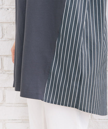 FONTLAB ストライプコンビシルケットチュニック