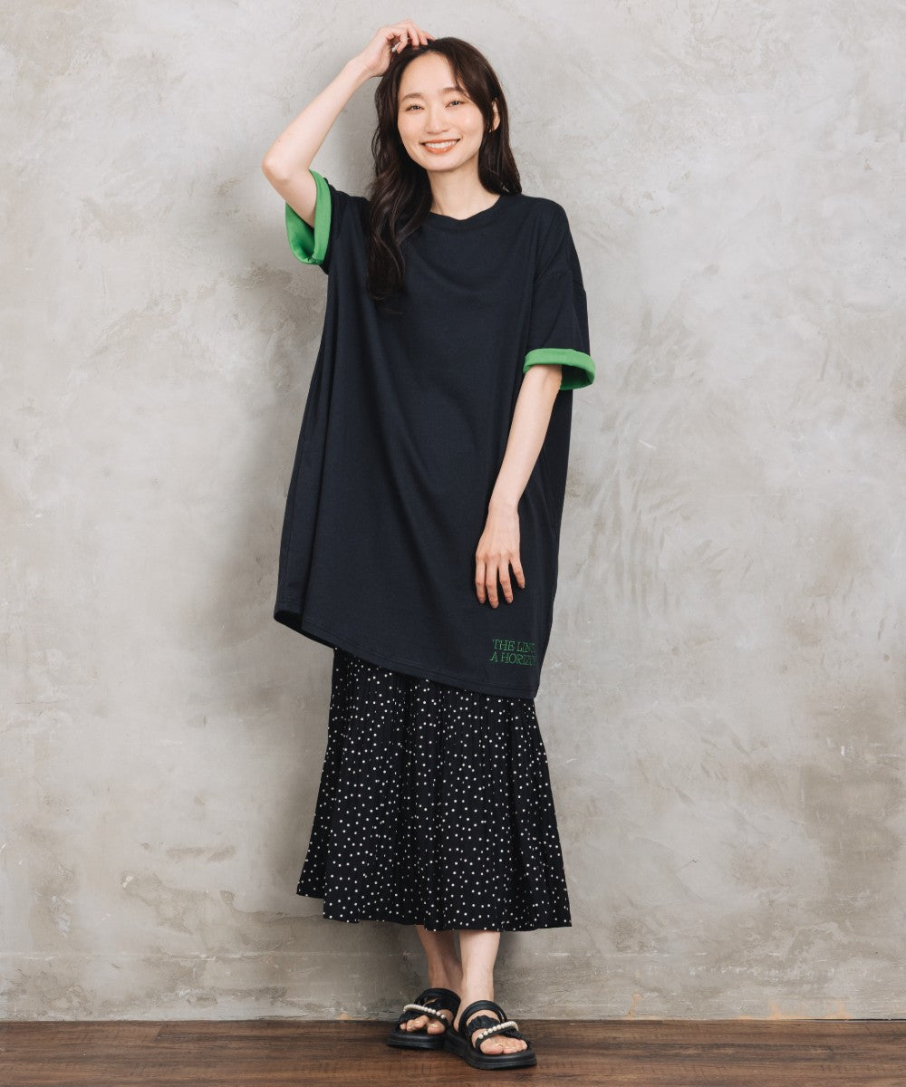 FONTLAB リバーカラー刺繍チュニック
