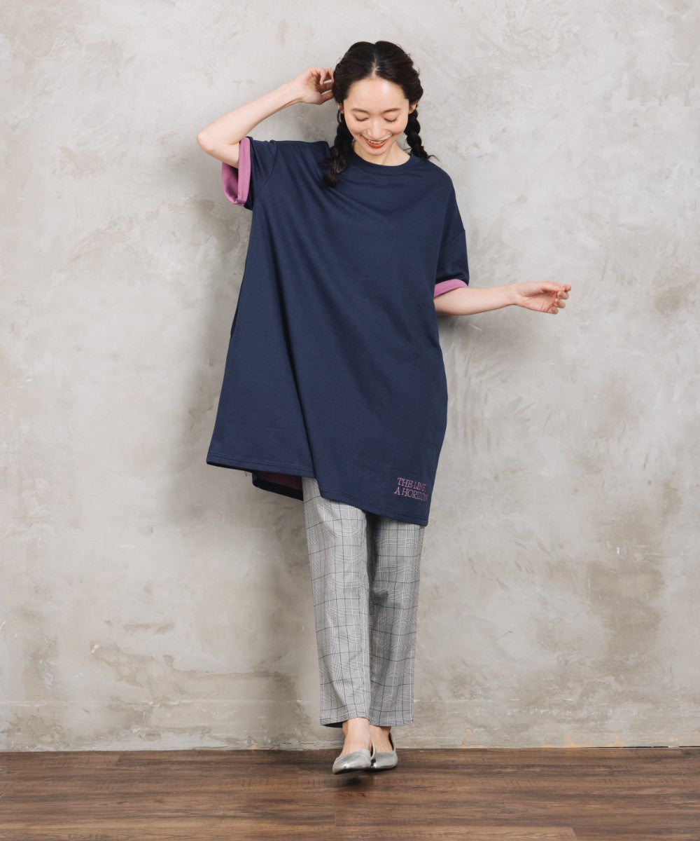 FONTLAB リバーカラー刺繍チュニック