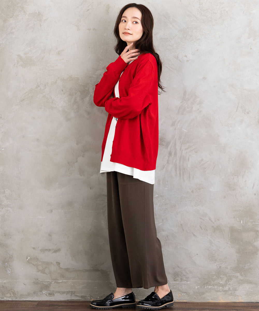 クルーネックカーディガン