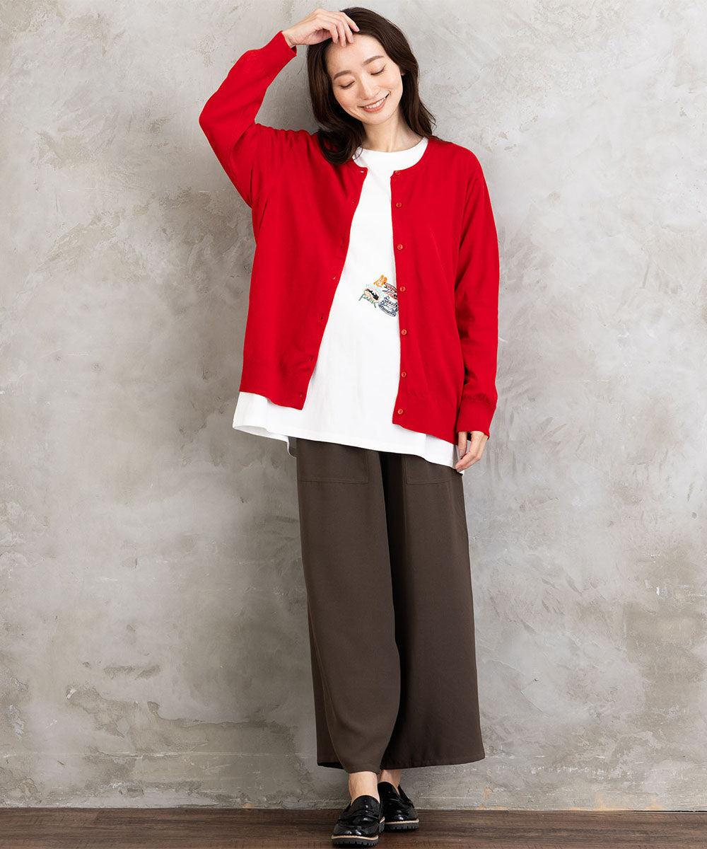 クルーネックカーディガン