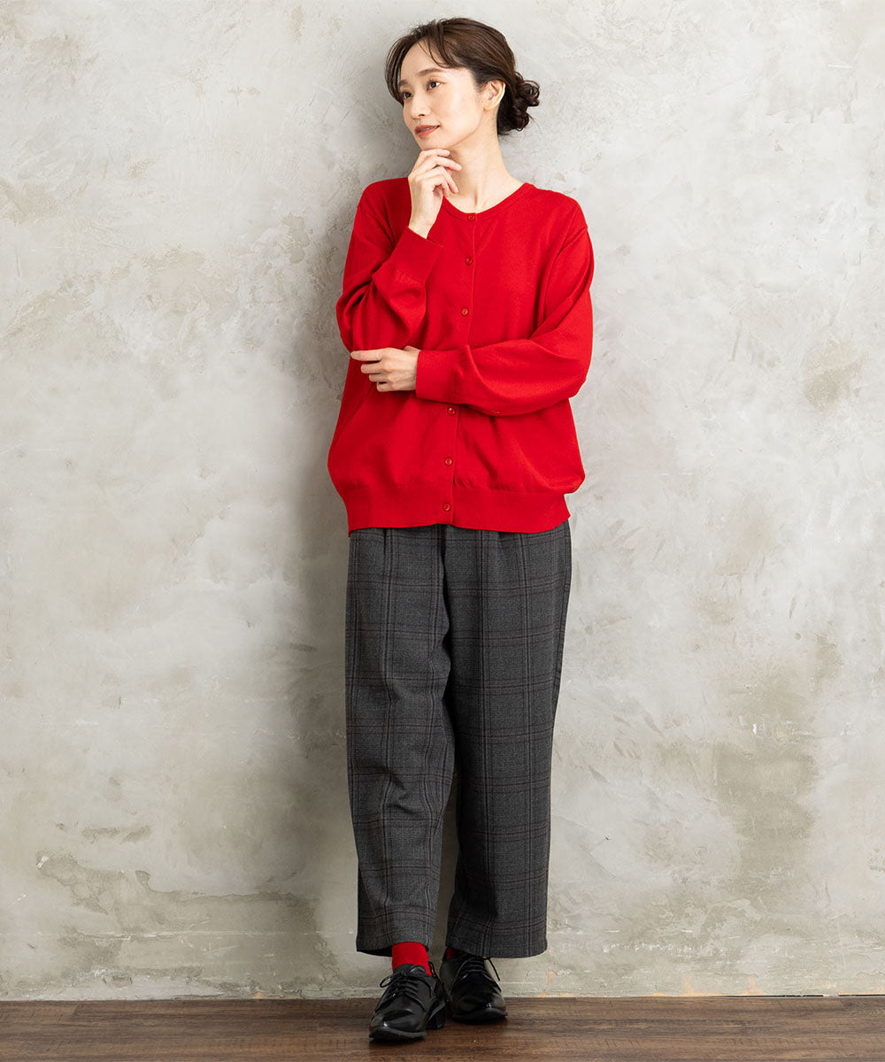 クルーネックカーディガン