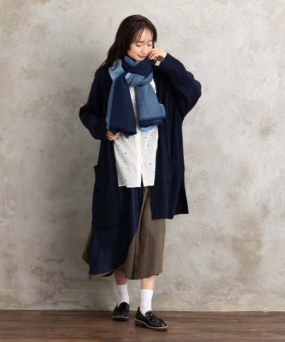 着流しリブロングカーディガン