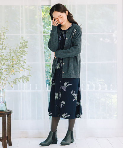 (ロジーク) [30th]ビジューブローチライクニットカーディガン