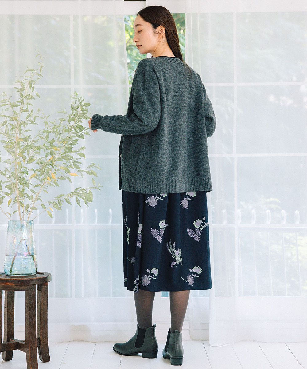 (ロジーク) [30th]ビジューブローチライクニットカーディガン