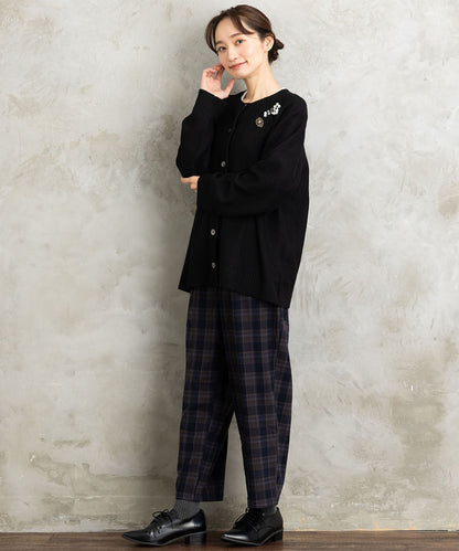 (ロジーク) [30th]ビジューブローチライクニットカーディガン