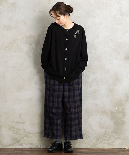 21号(6L～) (ロジーク) [30th]ビジューブローチライクニットカーディガン