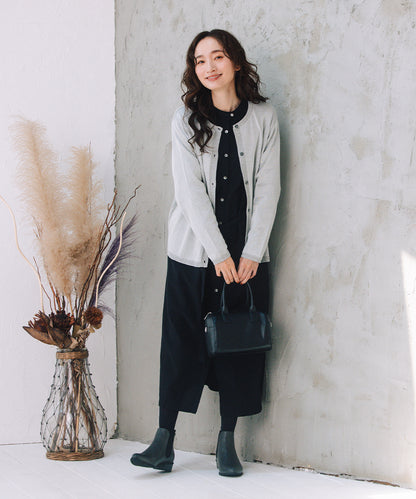 21号(6L～) [MADE IN JAPAN]ラメプレーティングニットカーディガン