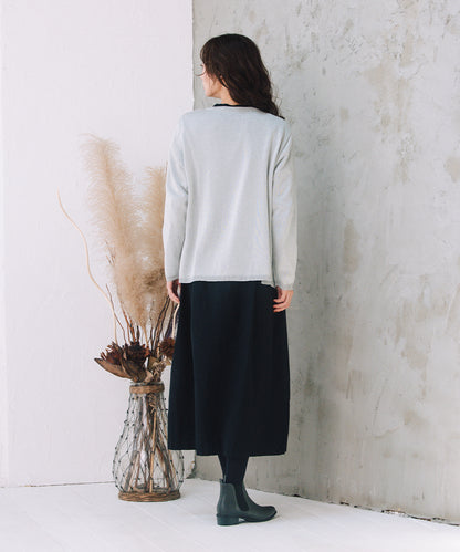 21号(6L～) [MADE IN JAPAN]ラメプレーティングニットカーディガン