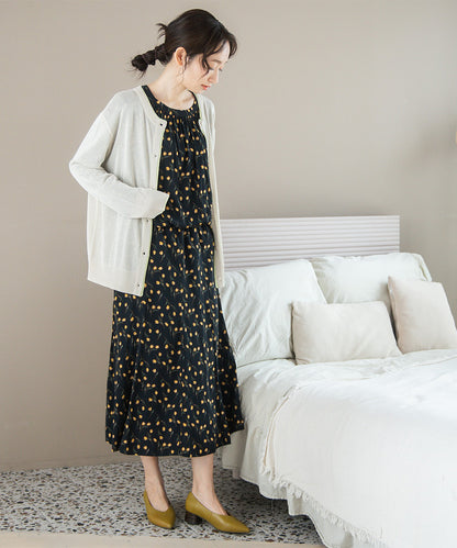 FONTLAB 配色シアークルーネックカーディガン