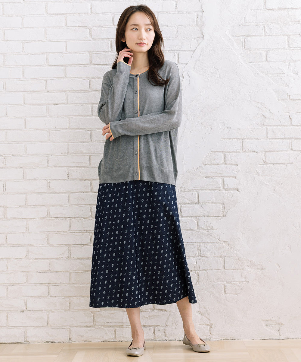 FONTLAB 配色シアークルーネックカーディガン