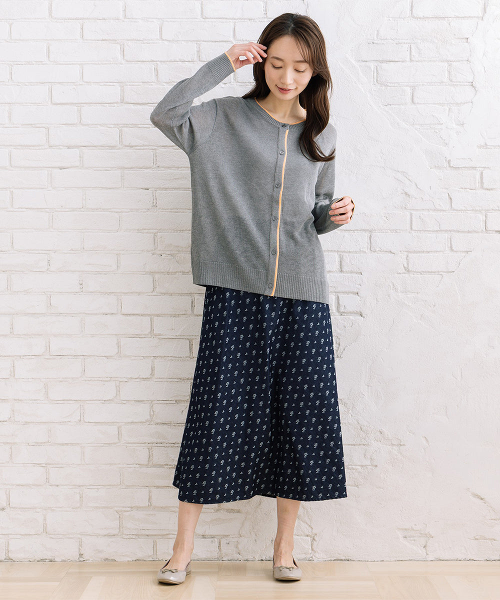 FONTLAB 配色シアークルーネックカーディガン