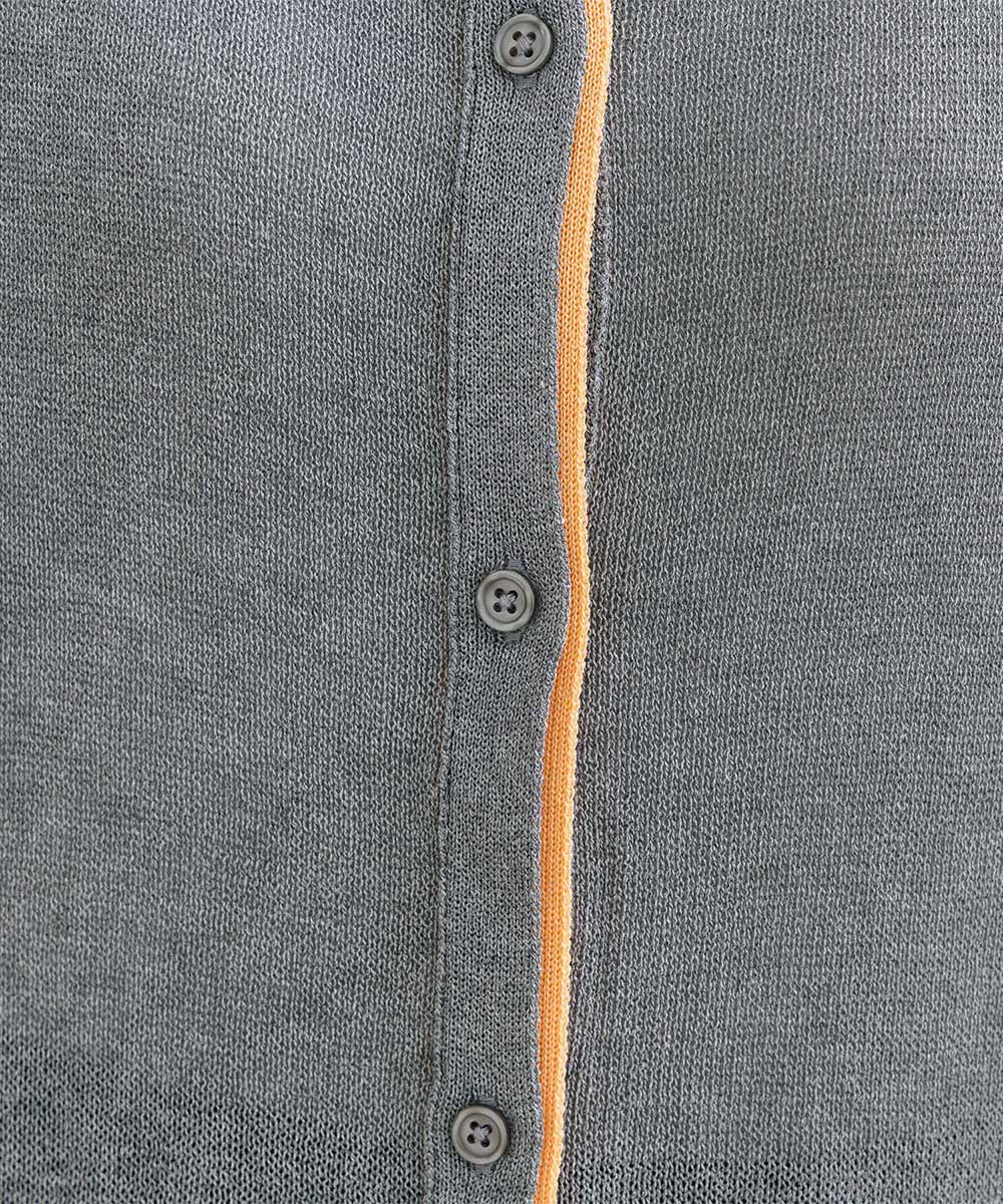 FONTLAB 配色シアークルーネックカーディガン